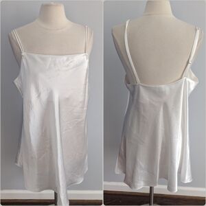 Elegant White Satin Slip Dress